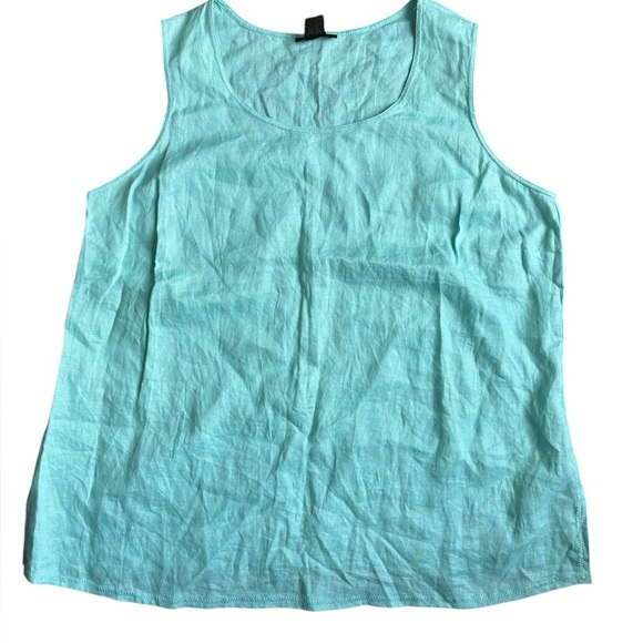 Grace Tops - Grace Elements aqua Linen Top Size 1X Sleeveless Tank size 1X